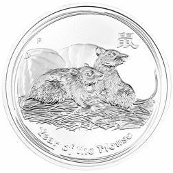 Pre-Owned 2008 Australian Lunar Mouse 1oz Silver Coin - VAT Free
