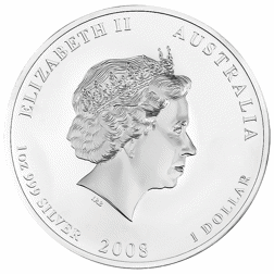 Pre-Owned 2008 Australian Lunar Mouse 1oz Silver Coin - VAT Free