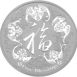 2016 パース造幣局 Five Blessings 999 シルバー  Coins Australia - 2016 FIVE BLESSINGS 1oz SILVER BULLION COIN