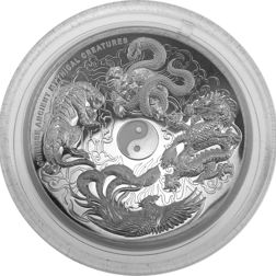 Pre-Owned 2015 Tuvalu Chinese Mythical Creatures 5oz Proof High Relief Silver Coin - VAT Free