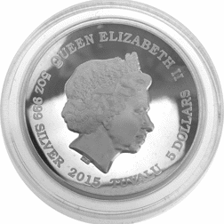 Pre-Owned 2015 Tuvalu Chinese Mythical Creatures 5oz Proof High Relief Silver Coin - VAT Free