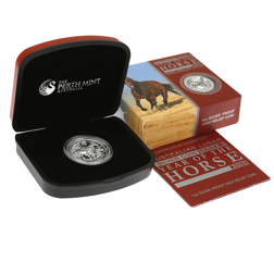Pre-Owned 2014 Australian High Relief Lunar Horse 1oz Proof Silver Coin - VAT Free