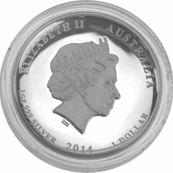Pre-Owned 2014 Australian High Relief Lunar Horse 1oz Proof Silver Coin - VAT Free