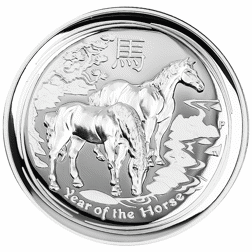 Pre-Owned 2014 Australian High Relief Lunar Horse 1oz Proof Silver Coin - VAT Free