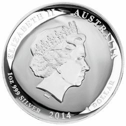 Pre-Owned 2014 Australian High Relief Lunar Horse 1oz Proof Silver Coin - VAT Free