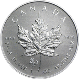 Pre-Owned 2014 Canadian Maple Horse Privy 1oz Silver Coin -  VAT Free