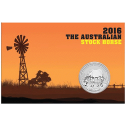 Pre-Owned 2016 Australian Stock Horse 1oz Fine Silver Coin - Carded - VAT Free