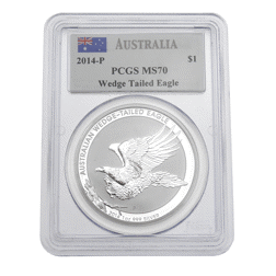 Pre-Owned 2014 Australian Wedge-Tailed Eagle 1oz Silver Coin - PCGS Graded MS70 - 30128077