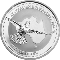 Pre-Owned 2002 Australian Kookaburra 1oz Silver Coin - VAT Free