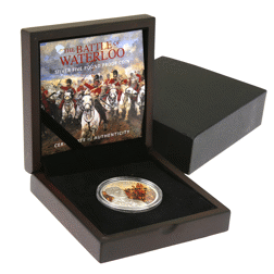 Pre-Owned Guernsey 2015 Battle of Waterloo Silver £5 Proof Coin - VAT Free