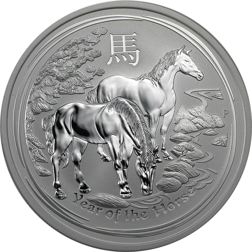 Pre-Owned 2014 Australian Lunar Horse 5oz Silver Coin - Vat Free