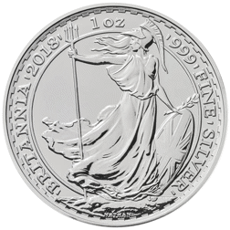 Pre-Owned 2018 UK Britannia Brilliant Uncirculated 1oz Silver Coin - VAT Free