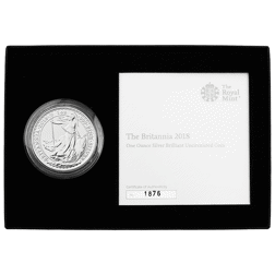 Pre-Owned 2018 UK Britannia Brilliant Uncirculated 1oz Silver Coin - VAT Free