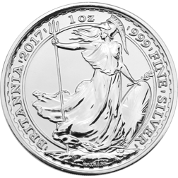 Pre-Owned 2017 UK Britannia Brilliant Uncirculated 1oz Silver Coin - VAT Free