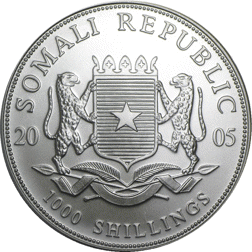 Pre-Owned 2005 Somalian Elephant 1oz Silver Coin - VAT Free