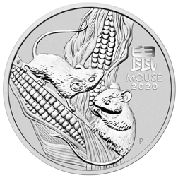 Pre-Owned 2020 Australian Lunar Mouse 1oz Silver Coin - VAT Free