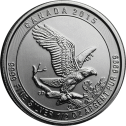 Pre-Owned 2015 Canadian Bald Eagle 1/2oz Silver Coin - VAT Free