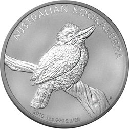 Pre-Owned 2010 Australian Kookaburra 1oz Silver Coin - VAT Free