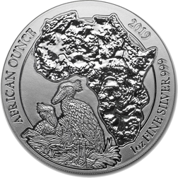 Pre-Owned 2019 Rwanda African Shoebill 1oz Silver Coin - VAT Free