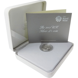 Pre-Owned 2013 £1 Brilliant Uncirculated Silver Coin - Boxed and Certificated - VAT Free