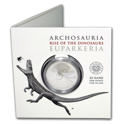 Pre-Owned 2019 South African 'Rise of the Dinosaurs' Euparkeria 1oz Silver Coin - VAT Free