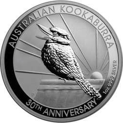 Pre-Owned 2020 Australian Kookaburra '30th Anniversary' 1oz Silver Coin - VAT Free