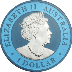 Pre-Owned 2019 Australian Kookaburra 'Space Blue' 1oz Silver Coin - VAT Free