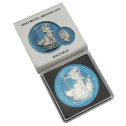 Pre-Owned 2019 UK Britannia 'Space Blue' 1oz Silver Coin - VAT Free