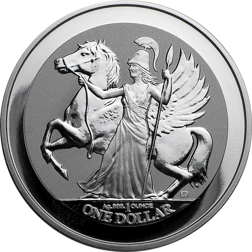 Pre-Owned 2017 British Virgin Islands Reverse Proof Pegasus 1oz Silver Coin - VAT Free