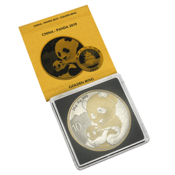 Pre-Owned 2019 Chinese Panda Gold Gilded with Black Ruthenium 1oz Silver Coin - VAT Free