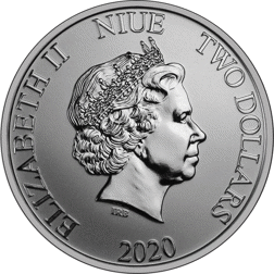 Pre-Owned 2020 Niue Disney Mickey and Minnie Mouse 1oz Silver Coin - VAT Free