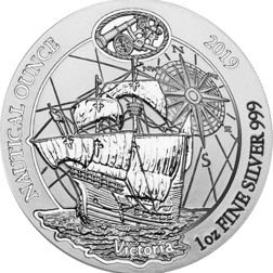 Pre-Owned 2019 Rwanda Victoria Nautical Ounce 1oz Silver Coin - VAT Free
