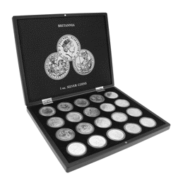 Pre-Owned 1998 - 2017 UK Britannia 1oz Silver 20-Coin Collection - VAT Free