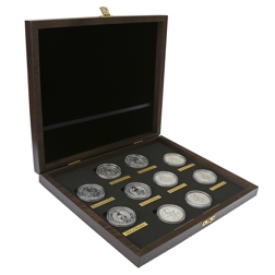Pre-Owned UK Queen's Beasts 2oz Silver Coin Full Collection in Wooden Box (10 Coins) - VAT Free