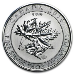 Pre-Owned 2016 Canadian SuperLeaf 1.5oz Silver Coin - VAT Free