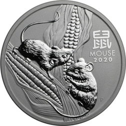 Pre-Owned 2020 Australian Lunar Mouse 2oz Silver Coin - VAT Free