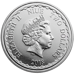 Pre-Owned 2018 Niue Double Dragon 1oz Silver Coin - VAT Free