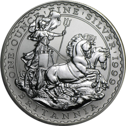 Pre-Owned 1999 UK Britannia 1oz Silver Coin - VAT Free