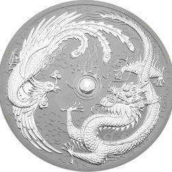 Pre-Owned 2017 Australian Dragon & Phoenix 1oz Silver Coin - Minting Error - VAT Free