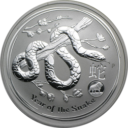 Pre-Owned 2013 Australian Lunar Snake 'Privy' Lion 1oz Silver Coin - VAT Free