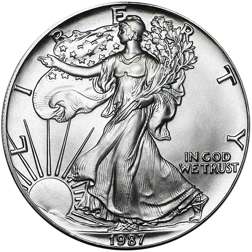 Pre-Owned 1987 USA Eagle 1oz Silver Coin - VAT Free