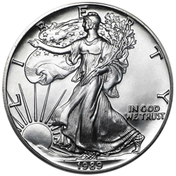 Pre-Owned 1989 USA Eagle 1oz Silver Coin - VAT Free