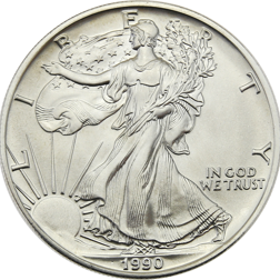 Pre-Owned 1990 USA Eagle 1oz Silver Coin - VAT Free
