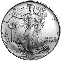 Pre-Owned 1992 USA Eagle 1oz Silver Coin - VAT Free
