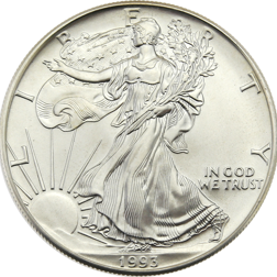 Pre-Owned 1993 USA Eagle 1oz Silver Coin - VAT Free