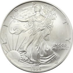 Pre-Owned 1995 USA Eagle 1oz Silver Coin - VAT Free