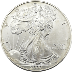 Pre-Owned 2000 USA Eagle 1oz Silver Coin - VAT Free
