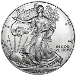 Pre-Owned 2001 USA Eagle 1oz Silver Coin - VAT Free