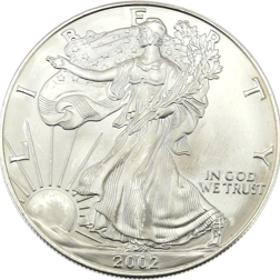 Pre-Owned 2002 USA Eagle 1oz Silver Coin - VAT Free