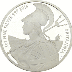 Pre-Owned UK 2015 Britannia Proof 1oz Silver Coin - VAT Free